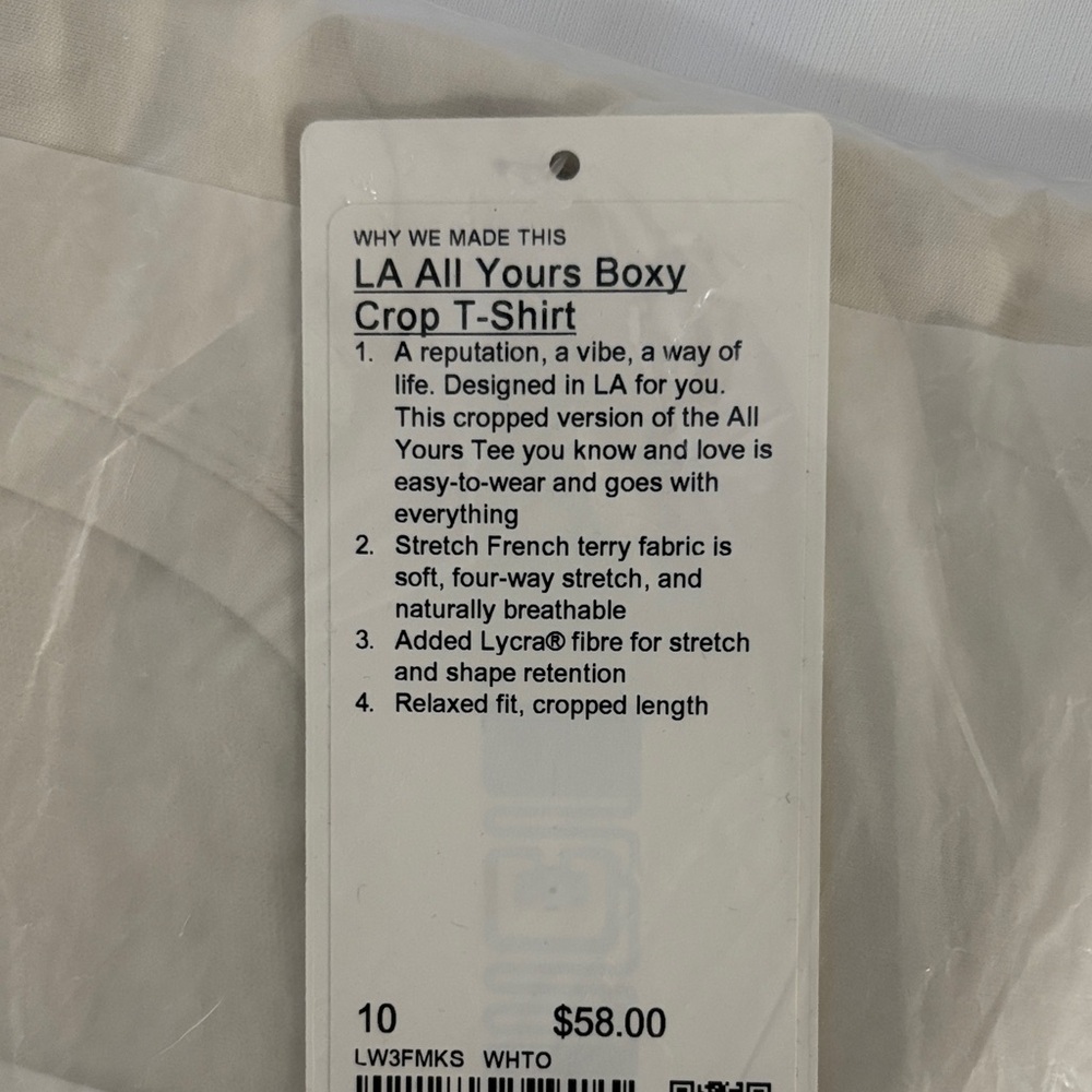 Lululemon Athletica Cream Packaging